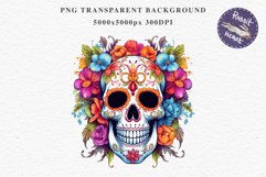 Sugar Skull Halloween Creepy Clipart Skeleton PNG Scrapbook Fairy Tale Art Image Watercolor Transparent Print illustration sublimation creepy printable digital watercolor Floral Skeleton Skull, spooky clipart, nursery, Creepy halloween decoration art imag