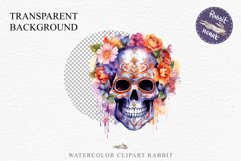 Sugar Skull Halloween Creepy Clipart Skeleton PNG Scrapbook Fairy Tale Art Image Watercolor Transparent Print illustration sublimation creepy printable digital watercolor Floral Skeleton Skull, spooky clipart, nursery, Creepy halloween decoration art imag