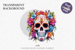 Sugar Skull Halloween Creepy Clipart Skeleton PNG Scrapbook Fairy Tale Art Image Watercolor Transparent Print illustration sublimation creepy printable digital watercolor Floral Skeleton Skull, spooky clipart, nursery, Creepy halloween decoration art imag