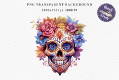 Sugar Skull Halloween Creepy Clipart Skeleton PNG Scrapbook Fairy Tale Art Image Watercolor Transparent Print illustration sublimation creepy printable digital watercolor Floral Skeleton Skull, spooky clipart, nursery, Creepy halloween decoration art imag