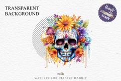 Sugar Skull Halloween Creepy Clipart Skeleton PNG Scrapbook Fairy Tale Art Image Watercolor Transparent Print illustration sublimation creepy printable digital watercolor Floral Skeleton Skull, spooky clipart, nursery, Creepy halloween decoration art imag