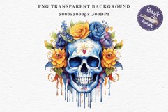 Sugar Skull Halloween Creepy Clipart Skeleton PNG Scrapbook Fairy Tale Art Image Watercolor Transparent Print illustration sublimation creepy printable digital watercolor Floral Skeleton Skull, spooky clipart, nursery, Creepy halloween decoration art imag