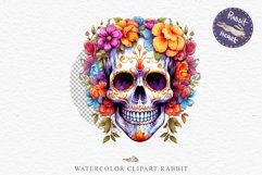 Sugar Skull Halloween Creepy Clipart Skeleton PNG Scrapbook Fairy Tale Art Image Watercolor Transparent Print illustration sublimation creepy printable digital watercolor Floral Skeleton Skull, spooky clipart, nursery, Creepy halloween decoration art imag