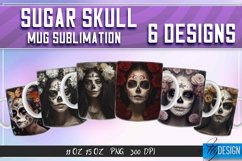 Day of the Dead Sugar Skull Mug Sublimation|Mug Wrap v.2 Product Image 1