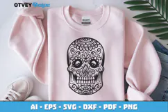Sugar Skull SVG| Day of the Dead Skull Cut File Product Image 2