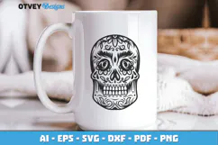 Sugar Skull SVG| Day of the Dead Skull Cut File Product Image 2