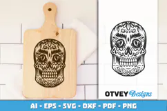 Sugar Skull SVG| Day of the Dead Skull Cut File Product Image 3