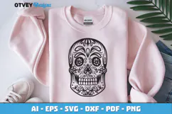Sugar Skull SVG| Day of the Dead Skull Cut File Product Image 2