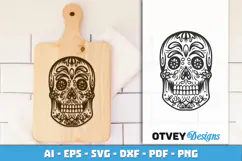 Sugar Skull SVG| Day of the Dead Skull Cut File Product Image 4