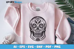 Sugar Skull SVG| Day of the Dead Skull Cut File Product Image 2