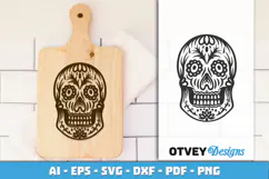 Sugar Skull SVG| Day of the Dead Skull Cut File Product Image 4