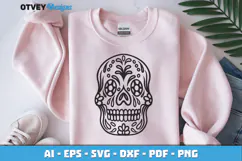 Sugar Skull SVG| Day of the Dead Skull Cut File Product Image 4