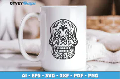 Sugar Skull SVG| Day of the Dead Skull Cut File Product Image 2