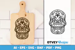 Sugar Skull SVG| Day of the Dead Skull Cut File Product Image 3