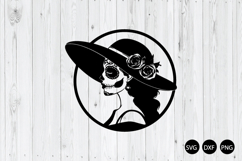 Sugar Skull Woman SVG, Day of the Dead SVG, Skeleton Face Product Image 1