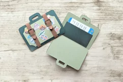 Suitcase Gift Card Holder SVG File with Printable PNG Travel Stickers