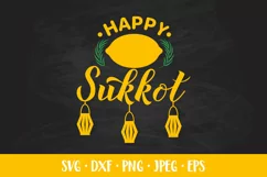 Happy Sukkot SVG cut file. Jewish traditional holiday Product Image 1