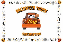Halloween Truck Sublimation | Pumpkin PNG | Trick or treat Product Image 1