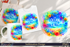Funny Quote Sublimation | Summer | the ocean made me salty Product Image 1