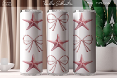 Vintage Coquette Bow|Retro Seashell Tumbler Sublimation Product Image 1