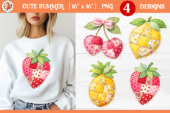 Summer Faux Quilted Patchwork Fruit Sublimation Product Image 1