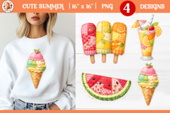 Cute Summer Patchwork Dessert Sublimation Product Image 1