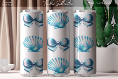 Vintage Coquette Bow|Retro Seashell Tumbler Sublimation Product Image 1