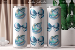 Vintage Coquette Bow|Retro Seashell Tumbler Sublimation Product Image 1