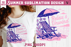 Summer sea Sublimation | Relax &amp; Unwind beach quote Product Image 1