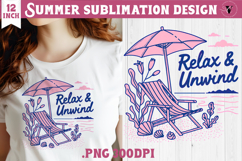 Summer sea Sublimation | Relax &amp; Unwind beach quote Product Image 1