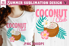 Summer sea Sublimation |Coconut club, beach quote Product Image 1