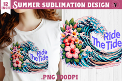 Summer sea Sublimation | Ride the tide, beach quote Product Image 1