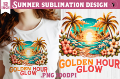 Summer sea Sublimation | Golden hour glow, beach quote Product Image 1