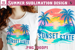 Summer sea Sublimation | Sunset state, beach quote Product Image 1
