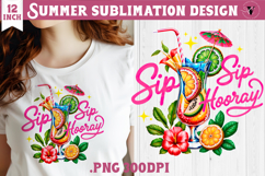Summer sea Sublimation | Sip sip hooray, beach quote Product Image 1