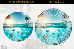 Ocean Paradise Wind Spinner Sublimation Design Product Image 1