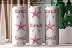 Vintage Coquette Bow|Retro Seashell Tumbler Sublimation Product Image 1