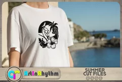 Summer flamingo in the beach SVG Product Image 3