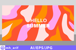 Retro summer greeting with abstract organic shapes Product Image 1