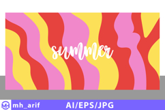 Retro summer typography design with flowing wave background Product Image 1