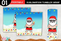 Christmas in July | Santa and the beach 20 Oz.Tumbler Product Image 2