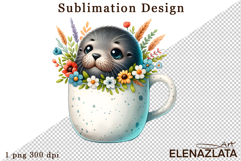 Cute sea animal, summer animal sublimation clipart Product Image 1