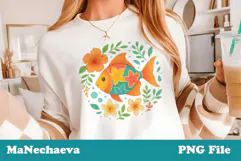 Tropical Fish Clipart | Floral Ocean Animal PNG Design Product Image 1