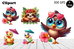 Cute animals Watercolor Sublimation clipart PNG Product Image 1