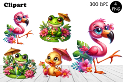 Cute animals Watercolor Sublimation clipart PNG Product Image 1