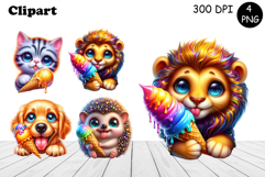 Cute animals Watercolor Sublimation clipart PNG Product Image 1