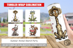 Summer Animal Sketch Party Tumbler Product Image 1