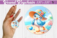 Round keychain | Summer animals | Beach Keychain Product Image 1