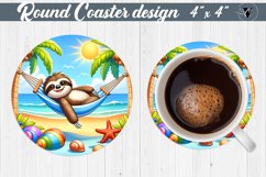 Round Coaster | Summer animals | Beach Product Image 1