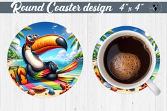 Round Coaster | Summer animals | Beach Product Image 1